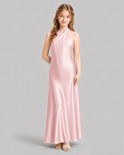 Pink A-line Girls Formal Dresses Pose