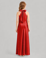 Red A-line Girls Formal Dresses Back
