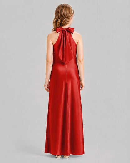 Red A-line Girls Formal Dresses Back