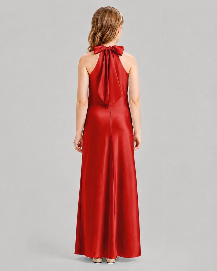 Red A-line Girls Formal Dresses Back