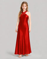 Red A-line Girls Formal Dresses Front