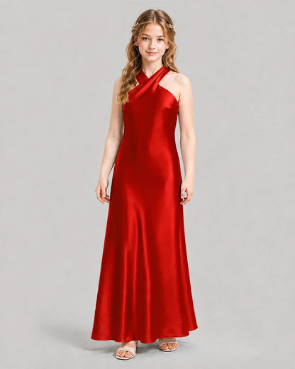 Red A-line Girls Formal Dresses Front