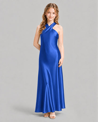 Royal Blue A-line Girls Formal Dresses Pose