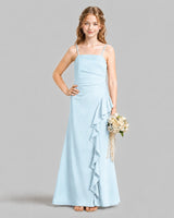 Baby Blue A-line Junior Bridesmaid Dresses Pose