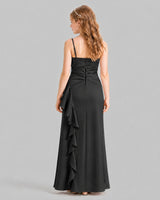 Black A-line Junior Bridesmaid Dresses Back