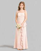 Blush Pink A-line Junior Bridesmaid Dresses Front