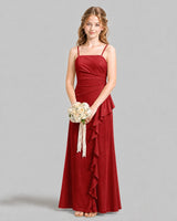 Burgundy A-line Junior Bridesmaid Dresses Front