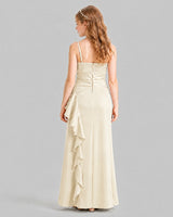 Champagne A-line Junior Bridesmaid Dresses Back