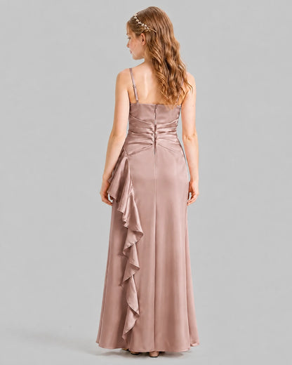 Dusty Rose A-line Junior Bridesmaid Dresses Back