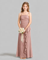 Dusty Rose A-line Junior Bridesmaid Dresses Front