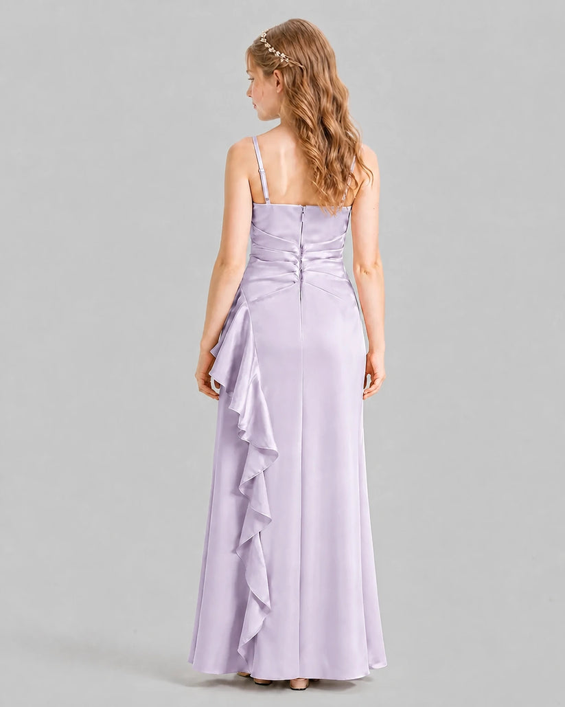 Lavender A-line Junior Bridesmaid Dresses Back