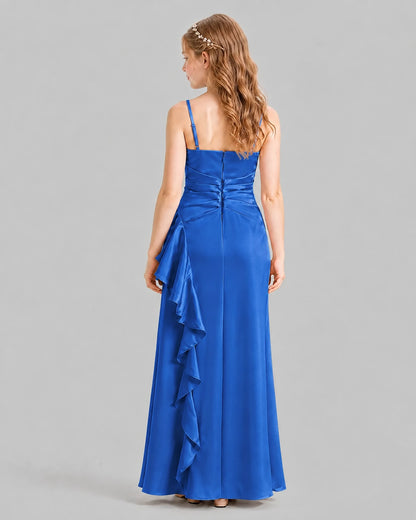 Royal Blue A-line Junior Bridesmaid Dresses Back