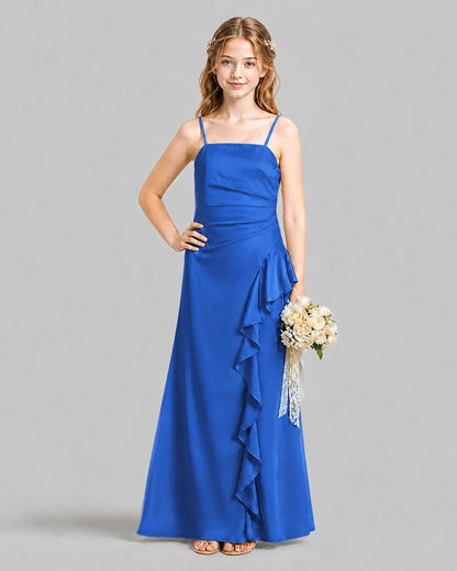 Royal Blue A-line Junior Bridesmaid Dresses Pose