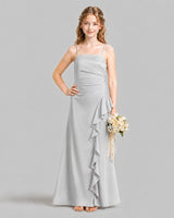 Silver A-line Junior Bridesmaid Dresses Pose