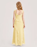 Daffodil Chiffon A-line Junior Bridesmaid Dress Back View
