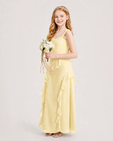 Daffodil Chiffon A-line Junior Bridesmaid Dress Side View