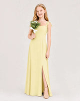 Daffodil Chiffon A-line Junior Bridesmaid Dress Side View