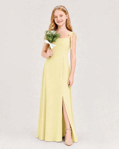 Daffodil Chiffon A-line Junior Bridesmaid Dress Side View