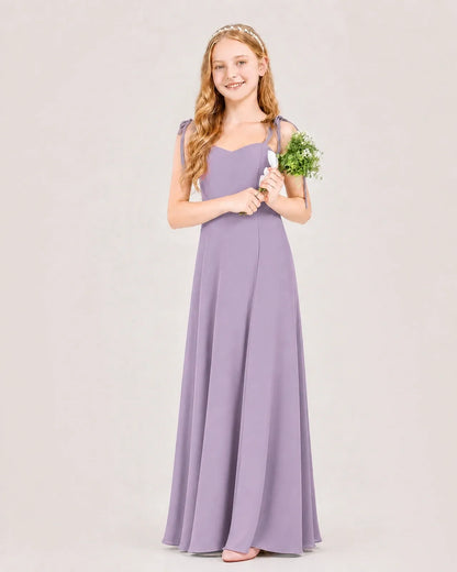 Wisteria Chiffon A-line Junior Bridesmaid Dress Front View