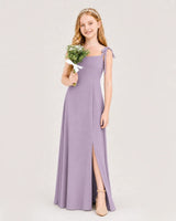 Wisteria Chiffon A-line Junior Bridesmaid Dress Side View