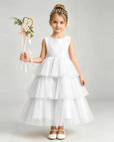 Ivory Tulle Ball Gown Pageant Dress Front View