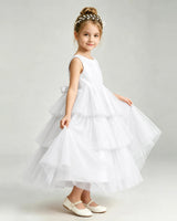 Ivory Tulle Ball Gown Pageant Dress Side View