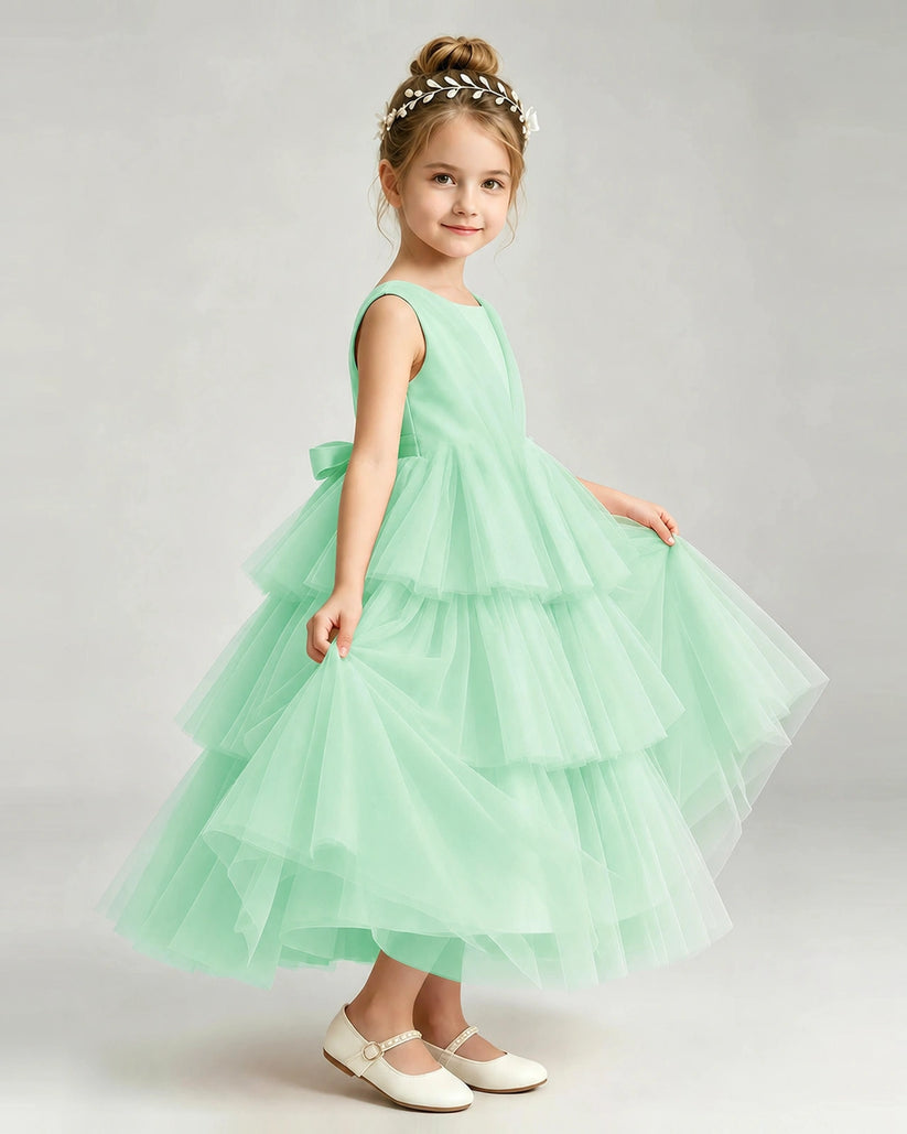 Mint Green Tulle A-line Pageant Dress Side View