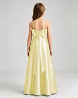 Daffodil Satin A-line Girls Formal Dress Back View