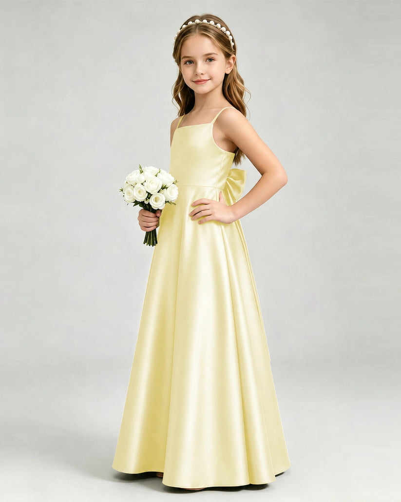 Daffodil Satin A-line Girls Formal Dress Side View