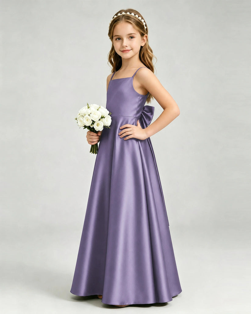 Wisteria Satin A-line Girls Formal Dress Side View