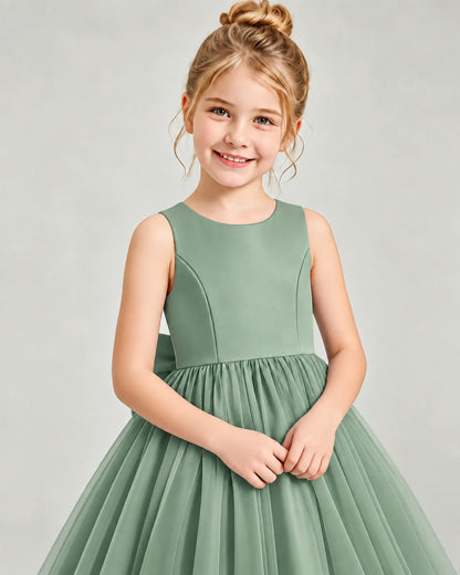Eucalyptus Tulle Flower Girl Dress Detail View