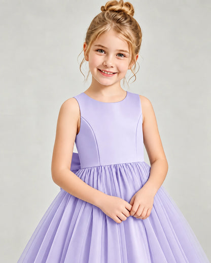 Lavender Tulle Flower Girl Dress Detail View