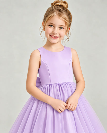 Lilac Tulle Flower Girl Dress Detail View