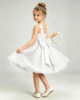 Ivory Tulle A-line Girls Formal Dress Back View