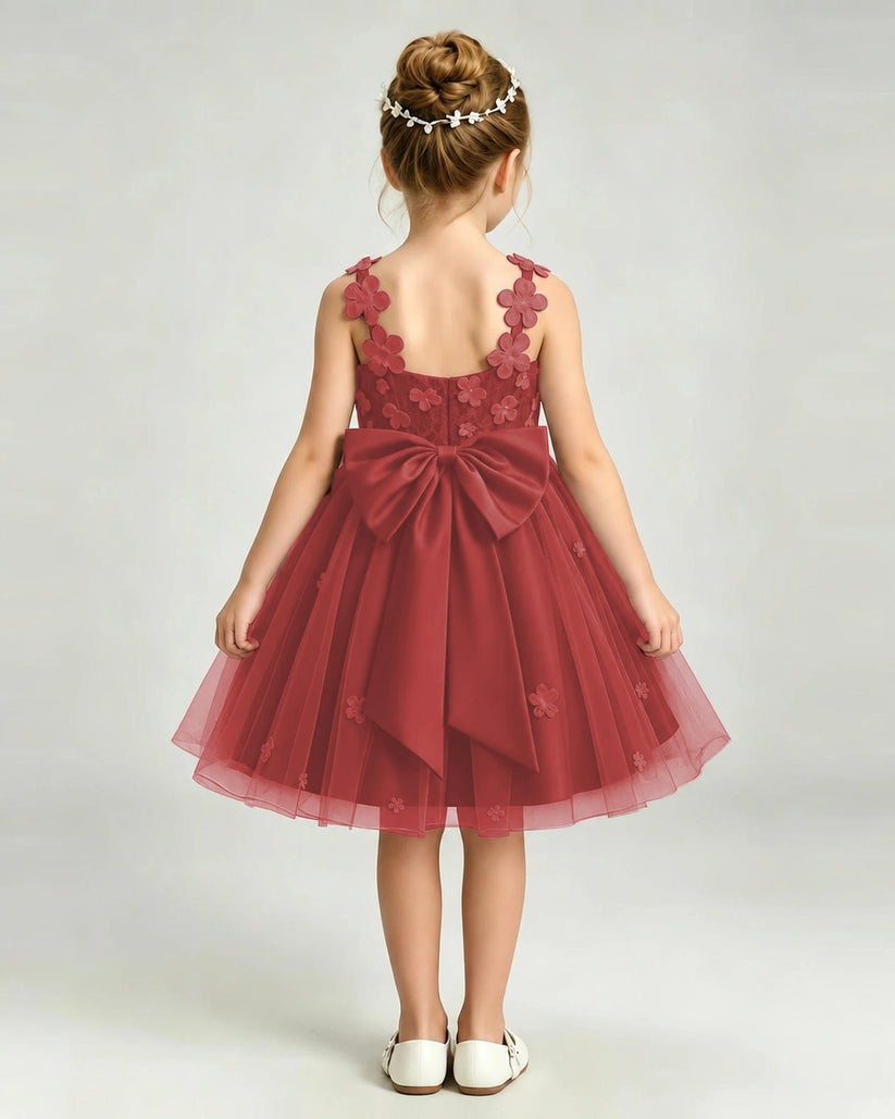 Windred Tulle A-line Girls Formal Dress Back View