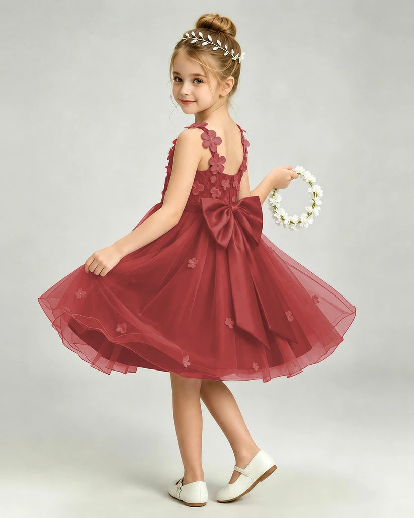 Windred Tulle A-line Girls Formal Dress Back View