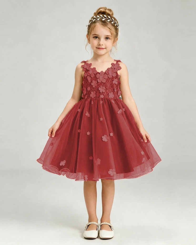 Windred Tulle A-line Girls Formal Dress Front View