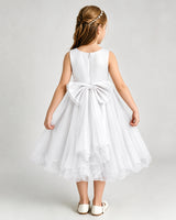 Ivory Organza A-line Girls Formal Dress Back View