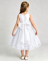 White Chiffon A-line Girls Formal Dress Back View
