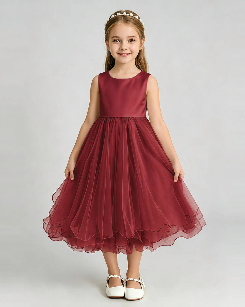 Windred Tulle A-line Girls Formal Dress Front View
