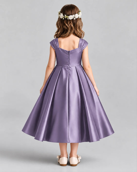 Wisteria Satin A-line Girls Formal Dress Back View