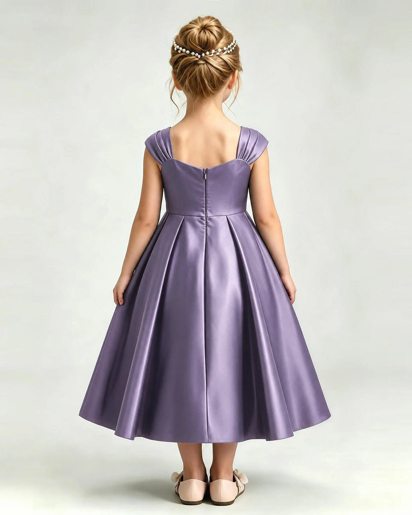 Wisteria Satin A-line Girls Formal Dress Back View