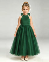 Dark Green Tulle A-line Pageant Dress Front View