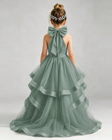 Eucalyptus Tulle Ball Gown Pageant Dress Back View