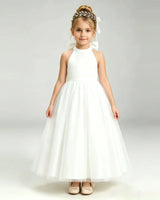 Ivory Tulle A-line Pageant Dress Front View