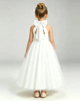 Ivory Tulle A-line Pageant Dress Back View