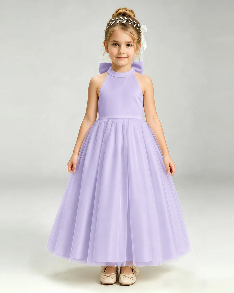 Lavender Tulle A-line Pageant Dress Front View