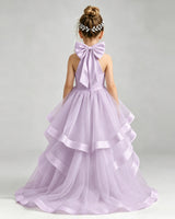 Lilac Tulle A-line Pageant Dress Back View