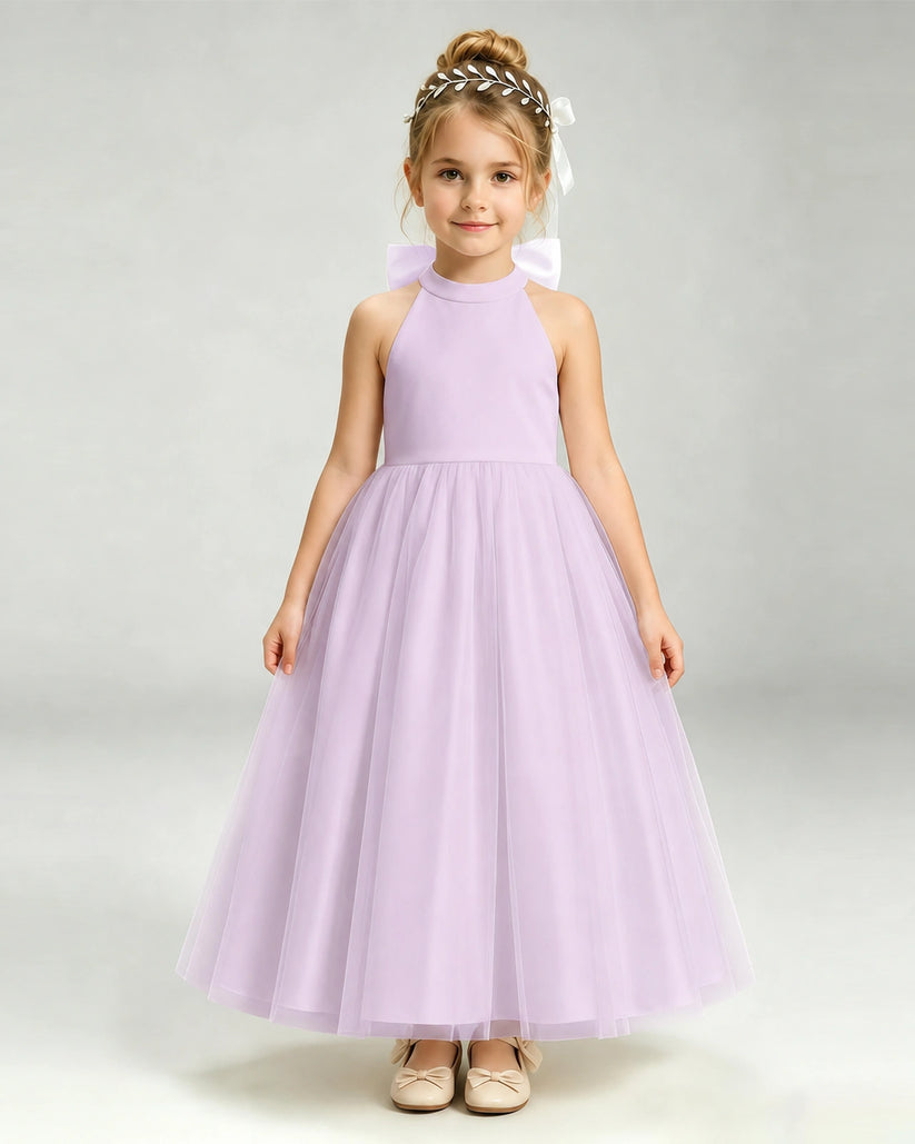 Lilac Tulle A-line Pageant Dress Front View