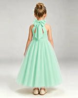 Mint Green Tulle A-line Pageant Dress Back View